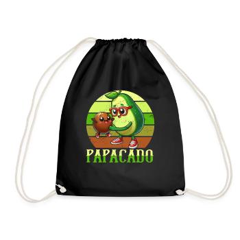 Papacado Avocado Papa Vatertag Vater Vaterschaft - Turnbeutel - Schwarz - Vorne