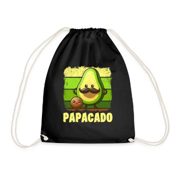 Papacado Avocado Papa Vatertag Vater Vaterschaft - Turnbeutel - Schwarz - Vorne