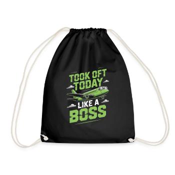 First time flying Travel Memory Sky - Drawstring Bag - black - Front