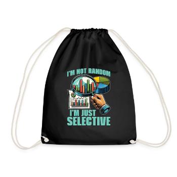 Statistician I'm Not Random I'm Mathematician - Drawstring Bag - black - Front