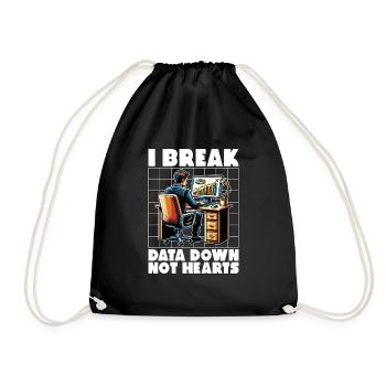 Statistician I Break Data Down Loves Accounting - Drawstring Bag - black - Front