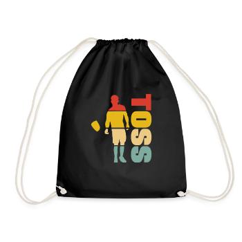 Cornhole Spieler Toss Silhouette Spaß - Turnbeutel - Schwarz - Vorne