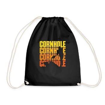 Cornhole Spieler Vintage Silhouette Design - Turnbeutel - Schwarz - Vorne