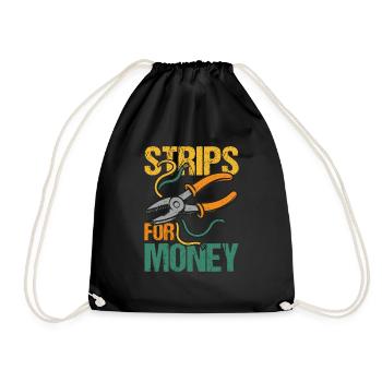 Strips for money Electrician - Drawstring Bag - black - Front