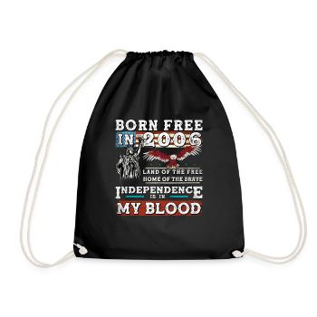 Né libre en 2006 - 19 ans de fierté américaine - Sac de sport léger - noir - Devant