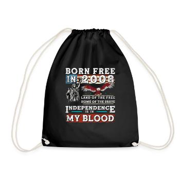 Born Free in 2008 - 17 Jahre Kraft & Freiheit - Turnbeutel - Schwarz - Vorne