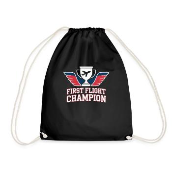 First time flying Travel Memory Sky - Drawstring Bag - black - Front