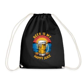 Beer Is My Lucky Juice Sunset - Drawstring Bag - black - Front