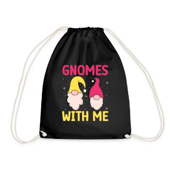 Nain de jardin costume Gnomes avec moi Gnome - Sac de sport léger - noir - Devant