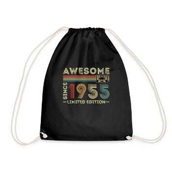 1955 Vintage Retro Geburtstagsgeschenk - Turnbeutel - Schwarz - Vorne