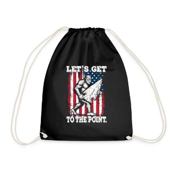 Funny Bigfoot Arrowheads US Flag - Drawstring Bag - black - Front