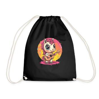 Frange avec guitare - Sac de sport léger - noir - Devant