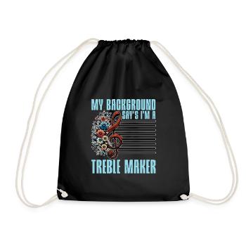 Music Teacher My Background Say's I'm Educator - Drawstring Bag - black - Front