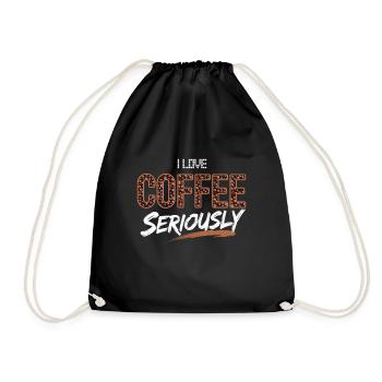 I Love Coffee Shirt - Drawstring Bag - black - Front