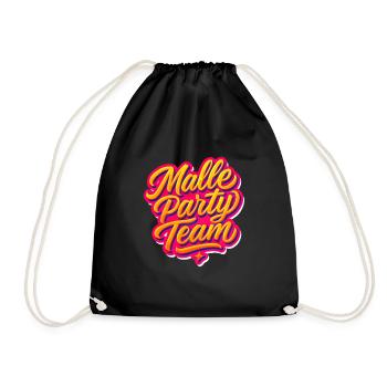 Malle Party Team - Turnbeutel - Schwarz - Vorne
