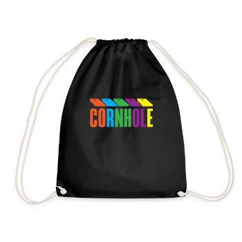 Cornhole Spieler Bunte Leidenschaft - Turnbeutel - Schwarz - Vorne