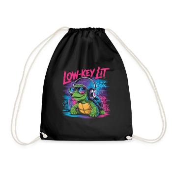 Low-Key Lit Schildkröte - Turnbeutel - Schwarz - Vorne