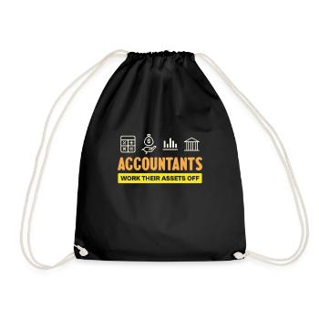 Accountants work hard for their values - Drawstring Bag - black - Front