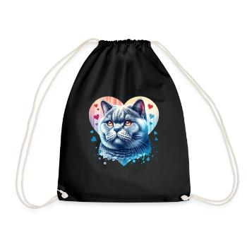 Britisch Kurzhaar Katze - Turnbeutel - Schwarz - Vorne