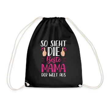 So Sieht Die Beste Mama Der Welt Aus - Turnbeutel - Schwarz - Vorne