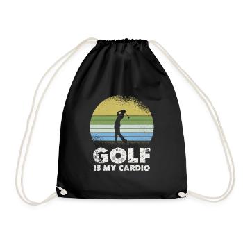Le golf est mon cardio rétro design - Sac de sport léger - noir - Devant