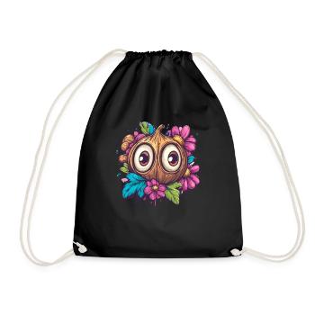 Drôle de noix de avec des fleurs - Sac de sport léger - noir - Devant