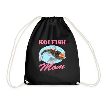 Koi Fish Mom Koi Nishikigoi Gift - Drawstring Bag - black - Front