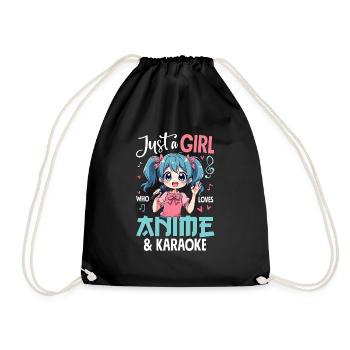 Just a Girl Who Loves Anime and Karaoke - Drawstring Bag - black - Front