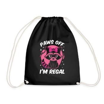 Funny Cute Wild Raccoon Meme - Drawstring Bag - black - Front