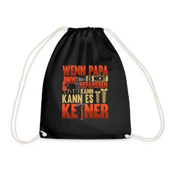 Wenn Papa Es Nicht Reparieren Kann Heimwerker - Turnbeutel - Schwarz - Vorne