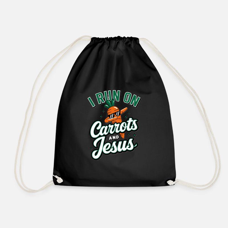 Möhre Jesus Glaube Christ Karotte - Turnbeutel - Schwarz