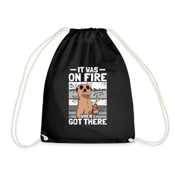 It was on fire: pyrotechnicians, firecrackers, fireworks - Drawstring Bag - black - Front