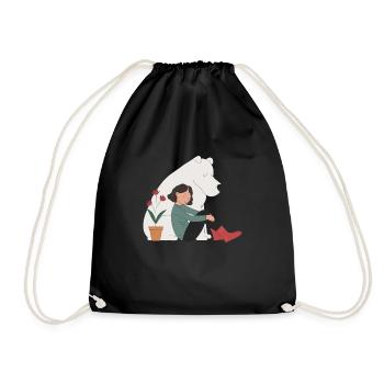 L’amitié entre l’homme et l’ours - Harmonie - Sac de sport léger - noir - Devant