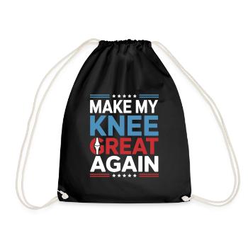 Make My Knee Great Again. Funny Recovery - Drawstring Bag - black - Front