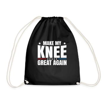 Make My Knee Great Again. Funny Recovery - Drawstring Bag - black - Front
