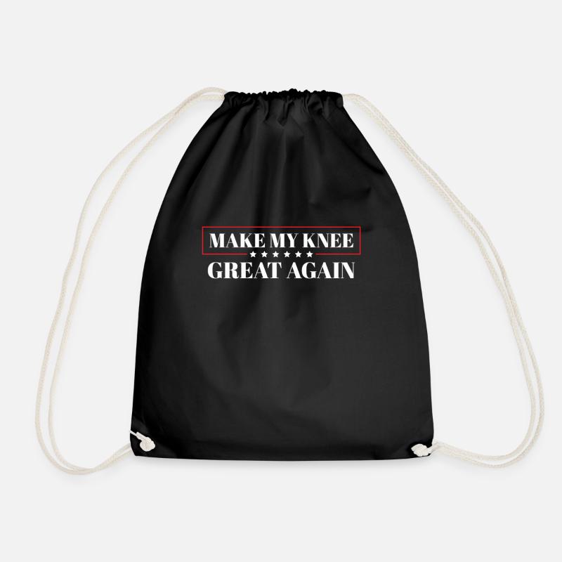 Make My Knee Great Again. Funny Recovery - Drawstring Bag - black