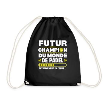 Joueur de padel amateur de padel cadeau padeliste - Sac de sport léger - noir - Devant