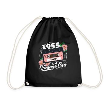 70 Jahre Vintage Frauen 1955 Geburtstag - Turnbeutel - Schwarz - Vorne