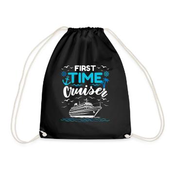 Funny saying first cruise - Drawstring Bag - black - Front