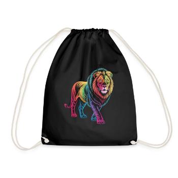 Leo in the play of colors - Drawstring Bag - black - Front