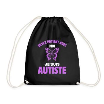 Sensibilisation à l'autisme cadeau enfant autiste - Sac de sport léger - noir - Devant
