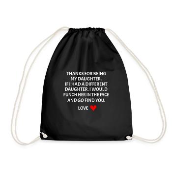Merci d’être ma fille, père-fille - Sac de sport léger - noir - Devant