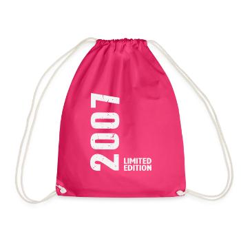 18 Jahre 2007 Geburtstagsgeschenk - Turnbeutel - Fuchsia - Vorne
