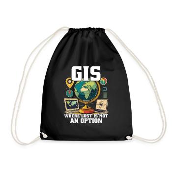 Geographic Information Systems - Drawstring Bag - black - Front