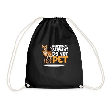 Personal servant do not caress - Drawstring Bag - black - Front