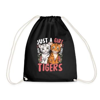 Just a Girl Who Loves Tigers - Drawstring Bag - black - Front