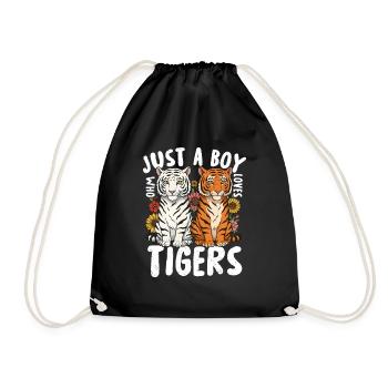 Just a Boy Who Loves Tigers - Drawstring Bag - black - Front