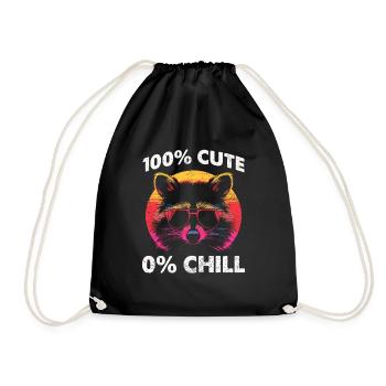 Drôle mignon raton laveur sauvage Mème - Sac de sport léger - noir - Devant