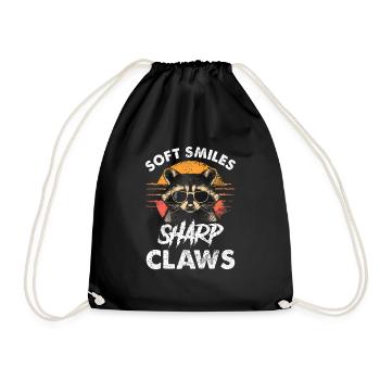 Drôle mignon raton laveur sauvage Mème - Sac de sport léger - noir - Devant