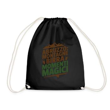 Abruzzo: Montagne Birra Momenti Magici - Drawstring Bag - black - Front